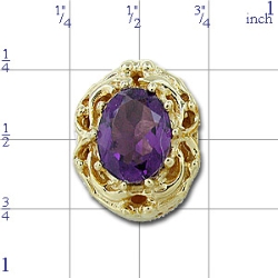 B588 14K AMETHYST SOLID SLIDE 